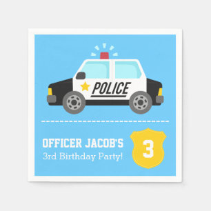 Servilleta De Papel Fiesta de cumpleaños de los niños de la policía de