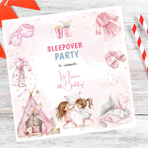 Servilleta De Papel Fiesta de cumpleaños de los niños de Sleepover Paj