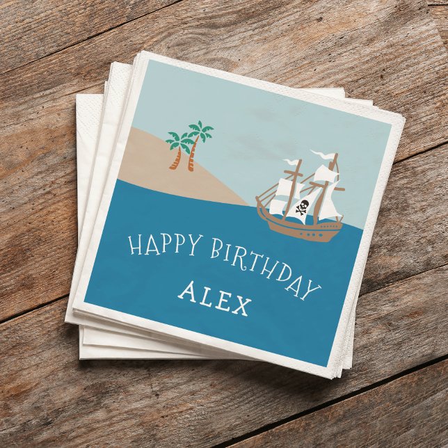 Servilleta De Papel Fiesta de cumpleaños de los niños del barco pirata (Subido por el creador)