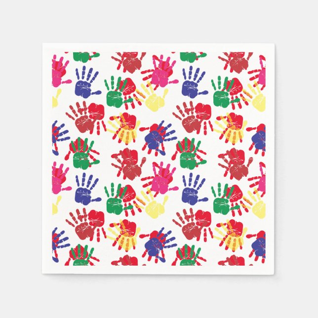 Servilleta De Papel Fiesta de Cumpleaños de los Niños Pintando (Anverso)