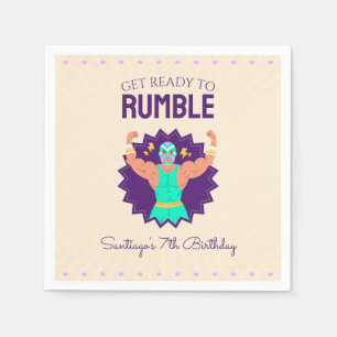 Servilleta De Papel Fiesta de cumpleaños de lucha libre retro