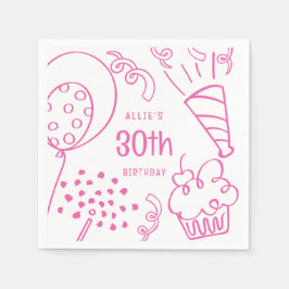 Servilleta De Papel Fiesta de cumpleaños de mano dibujada Cualquier ed