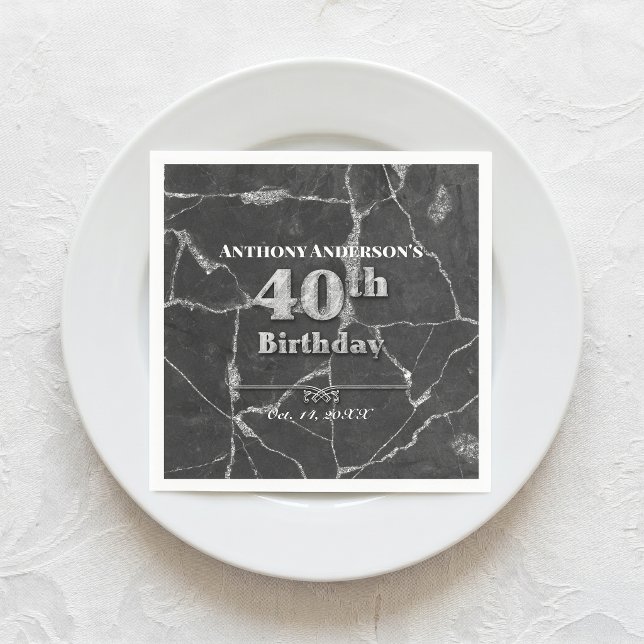 Servilleta De Papel Fiesta de cumpleaños de mármol número 40 (Subido por el creador)