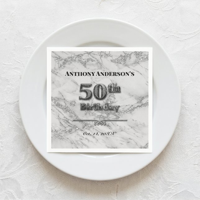 Servilleta De Papel Fiesta de cumpleaños de mármol número 50 (Subido por el creador)