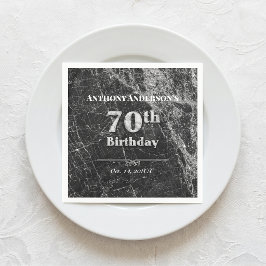 Servilleta De Papel Fiesta de cumpleaños de mármol número 70