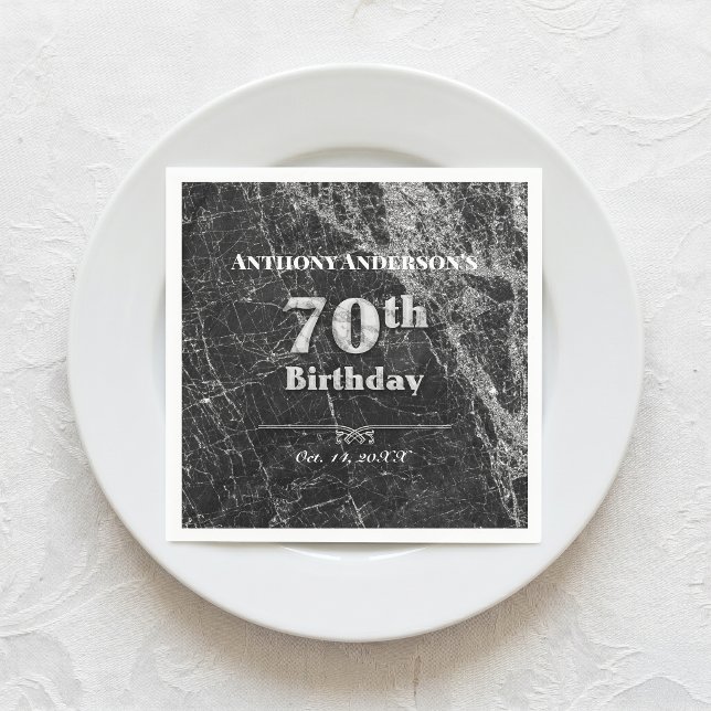 Servilleta De Papel Fiesta de cumpleaños de mármol número 70 (Subido por el creador)