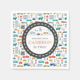 Servilleta De Papel Fiesta de cumpleaños de Modern City Transportation