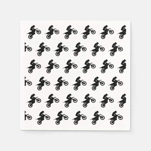 Servilleta De Papel Fiesta de cumpleaños de Motocross (Anverso)