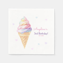 Servilleta De Papel fiesta de cumpleaños de Napkins fiesta con helado 