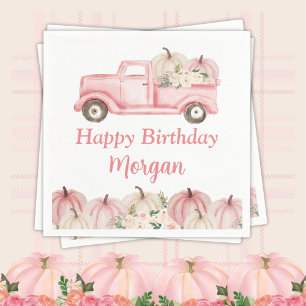 Servilleta De Papel Fiesta de cumpleaños de niña con camión vintage ro