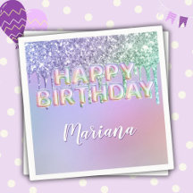 Fiesta de cumpleaños de niña con gotas de purpurin