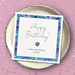 Servilleta De Papel Fiesta de cumpleaños de niñitas con sirena