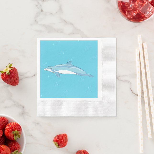 Servilleta De Papel Fiesta de Cumpleaños de Niños con Delfines Adorabl (In situ)