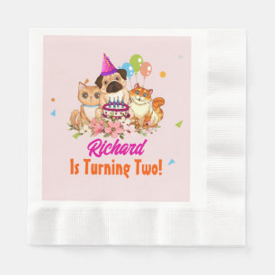 Servilleta De Papel Fiesta de Cumpleaños de Niños con Tema de Perrito