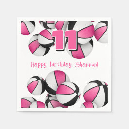 Servilleta De Papel fiesta de cumpleaños de niños de baloncesto negro