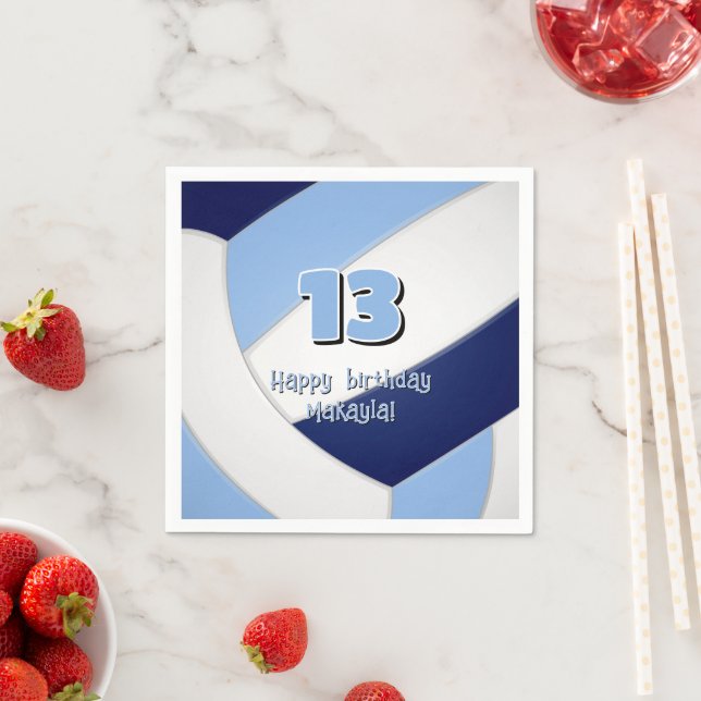 Servilleta De Papel fiesta de cumpleaños de niños de voleibol azul mar (In situ)