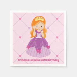 Servilleta De Papel Fiesta de cumpleaños de niños rosados de princesa