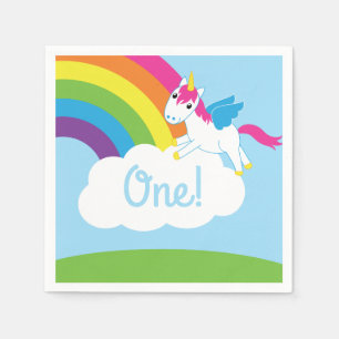 Servilleta De Papel Fiesta de Cumpleaños de Niños Unicornios y Arcoíri