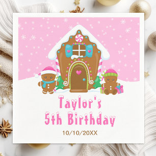 Servilleta De Papel Fiesta de cumpleaños de pan de jengibre con decora