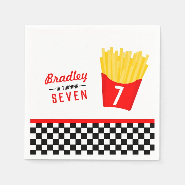 Servilleta De Papel Fiesta de Cumpleaños de Papas Fritas (Anverso)