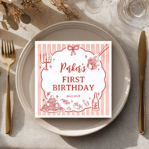 Servilleta De Papel Fiesta de Cumpleaños de Pasta Italiana Albóndigas