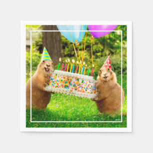 Servilleta De Papel Fiesta de Cumpleaños de Perro de la Pradera