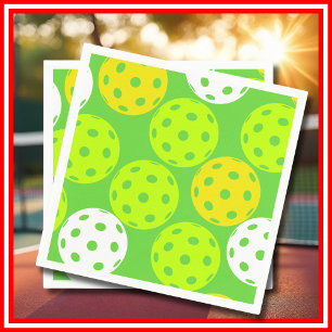 Servilleta De Papel Fiesta de Cumpleaños de Pickleball Deportes Verdes