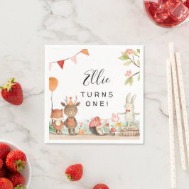 Servilleta De Papel Fiesta de cumpleaños de Pink Woodland