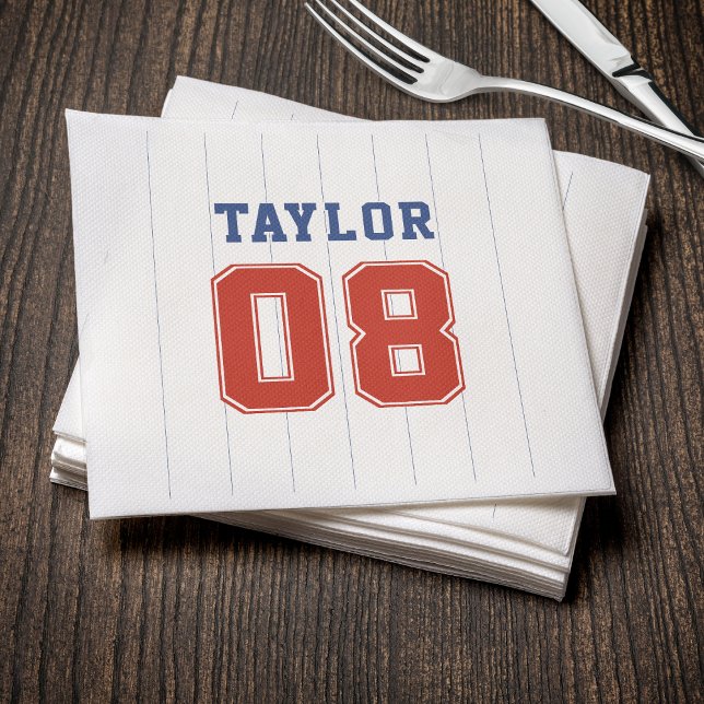 Servilleta De Papel Fiesta de cumpleaños de Pinstripe Baseball Softbal (Baseball Softball Sport Pinstripe Birthday Party Napkins
)