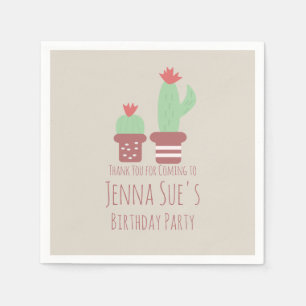 Servilleta De Papel Fiesta de Cumpleaños de Plantas en Macetas de Cact