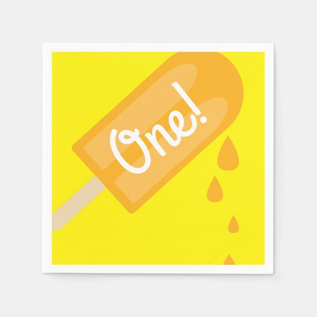 Servilleta De Papel Fiesta de cumpleaños de Popsicle (Anverso)