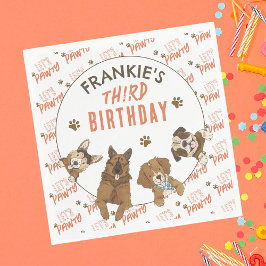 Servilleta De Papel Fiesta de cumpleaños de Puppy Paw-ty