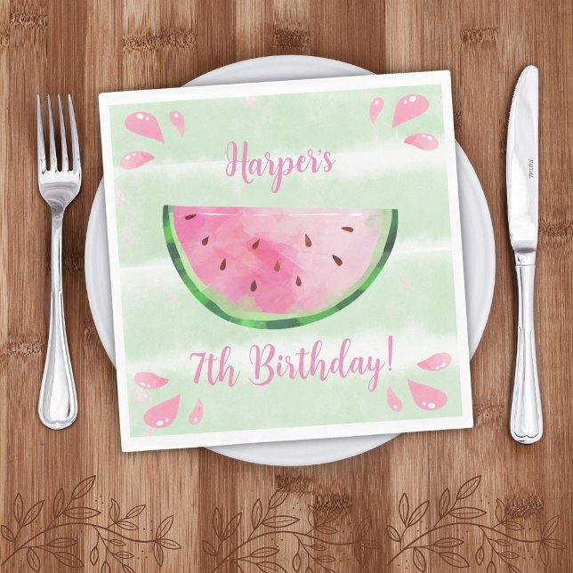 Servilleta De Papel Fiesta de Cumpleaños de Sandía Adorable (Subido por el creador)