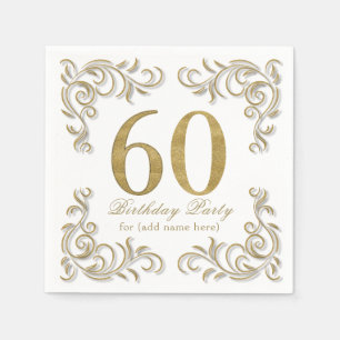 Servilleta De Papel Fiesta de cumpleaños de sesenta y fabulosa purpur