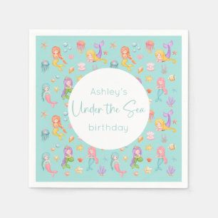 Servilleta De Papel Fiesta de cumpleaños de Sirena