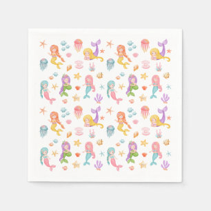 Servilleta De Papel Fiesta de cumpleaños de Sirena