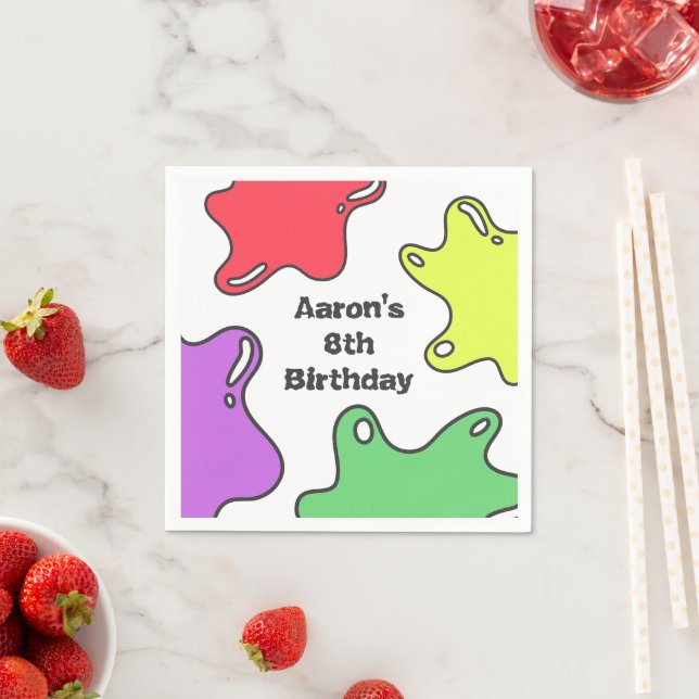 Servilleta De Papel Fiesta de cumpleaños de Slime (In situ)
