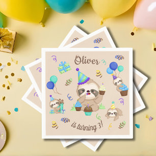 Servilleta De Papel Fiesta de cumpleaños de Sloth