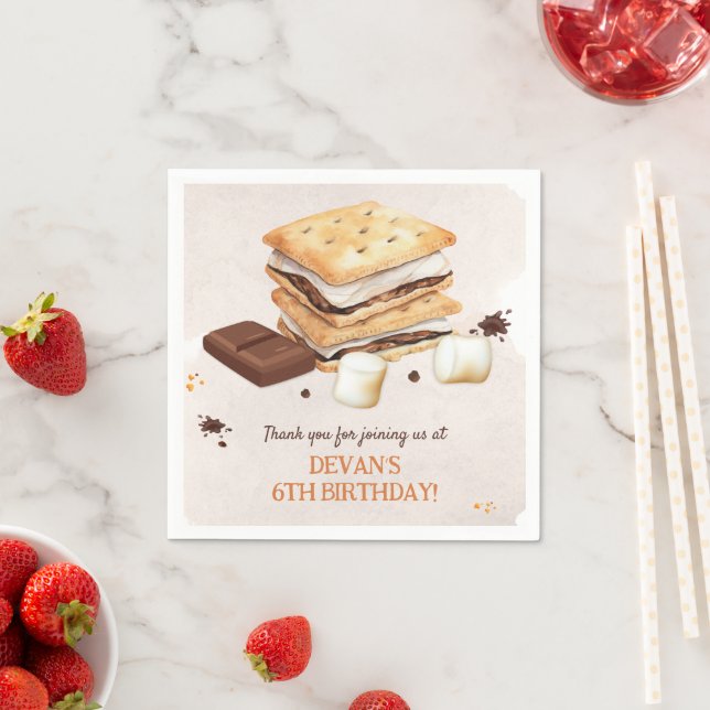 Servilleta De Papel Fiesta de cumpleaños de S'mores (In situ)