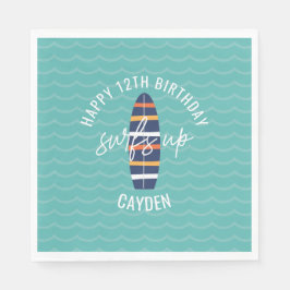 Servilleta De Papel Fiesta de cumpleaños de Surf's Up tabla de surf y 