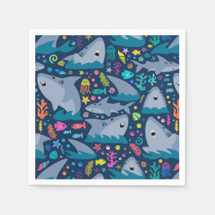 Servilleta De Papel Fiesta de cumpleaños de tiburones Fin-tástica para