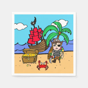 Servilleta De Papel Fiesta de cumpleaños de un chico con temática pira