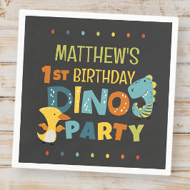 Servilleta De Papel fiesta de cumpleaños de un niño de dinosaurio chin