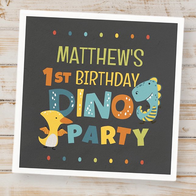 Servilleta De Papel fiesta de cumpleaños de un niño de dinosaurio chin (Subido por el creador)