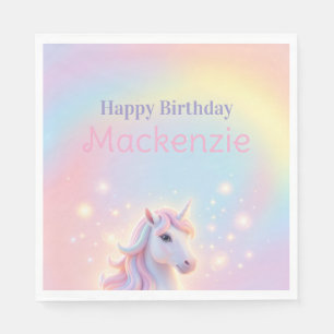 Servilleta De Papel Fiesta de cumpleaños de unicornio y destellos de a