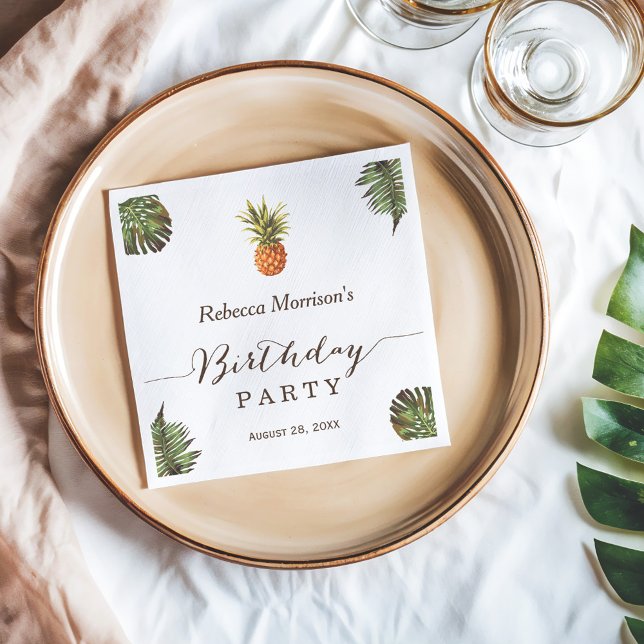 Servilleta De Papel Fiesta de cumpleaños de verano de las hojas tropic (Subido por el creador)