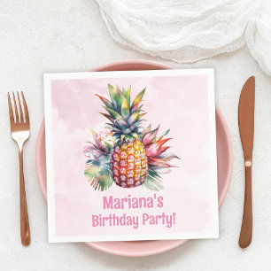 Servilleta De Papel Fiesta de cumpleaños de verano de piña Aloha