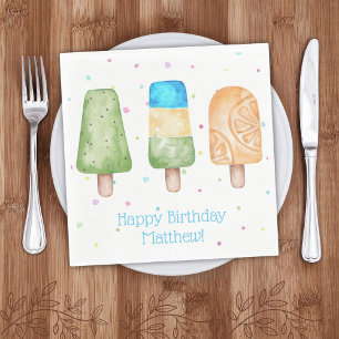Servilleta De Papel Fiesta de Cumpleaños de Verano Paleta de Chicos Az