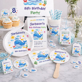Servilleta De Papel Fiesta de Cumpleaños de Verano Tema Ballena para N