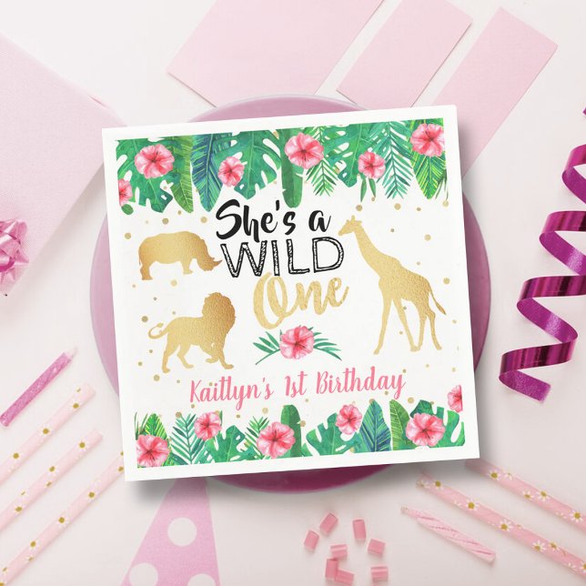 Servilleta De Papel Fiesta de cumpleaños de Wild One Chicas (Subido por el creador)